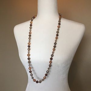 Earth Tone Pearl and Crystal Necklace